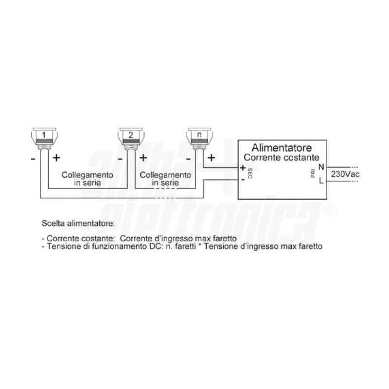FARETTO LED DA INCASSO 5W 12,5V LUCE CALDA