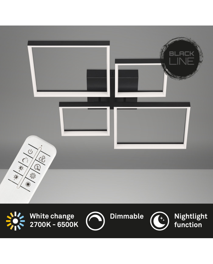 PLAFONIERA LED 40W 66CM 4400LM NERO