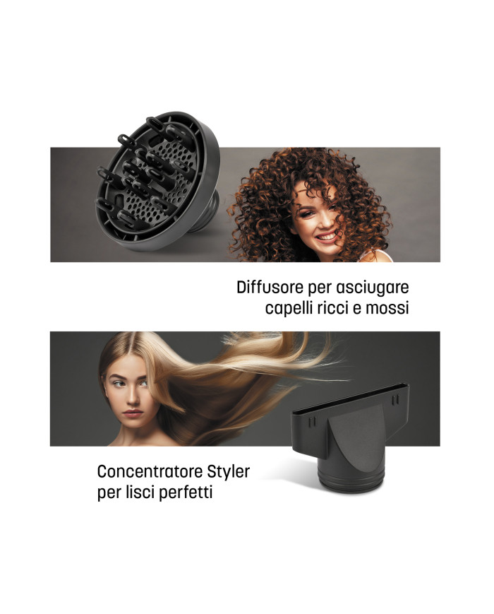ASCIUGACAPELLI PROFESSIONALE 1800/2200W