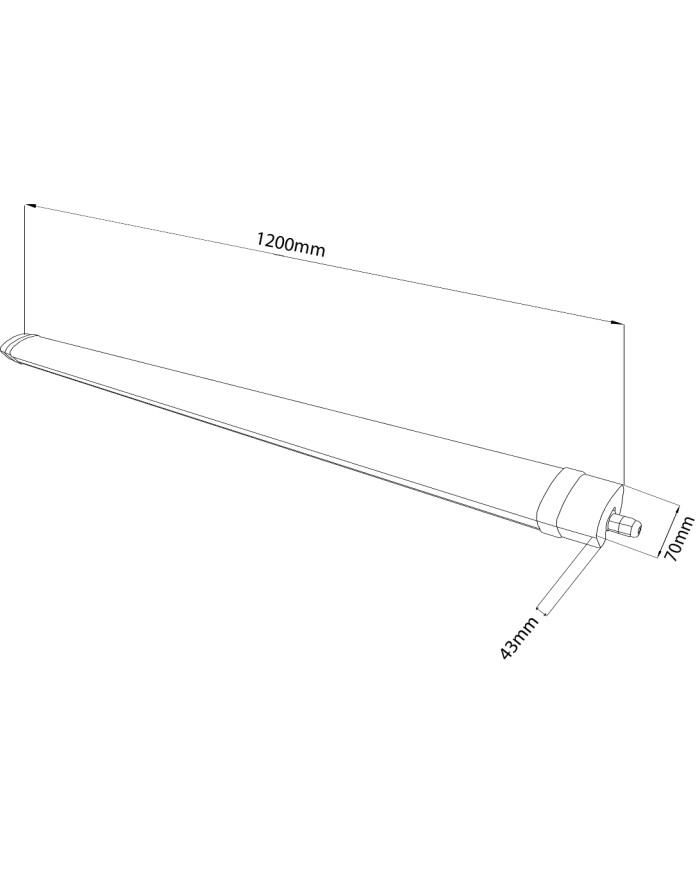 PLAFONIERA LED SLIM IP65 120CM 36W 3600LM 4000K