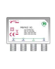 MISCELATORE VHF E 2 UHF ATTACCO F CON FILTRO 5G