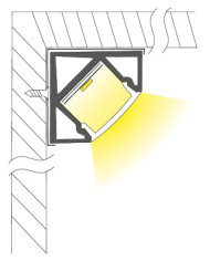 KIT PROFILO ALLUMINIO 2M ANGOLARE 45°COVER OPALE