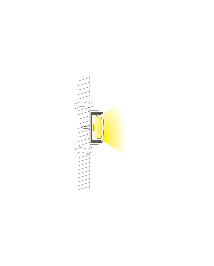 KIT PROFILO ALLUMINIO 2M DA PARETE BIANCO