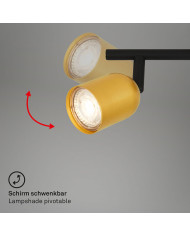 BARRA CON 2 FARETTI SPOT GU10 NERO E ORO